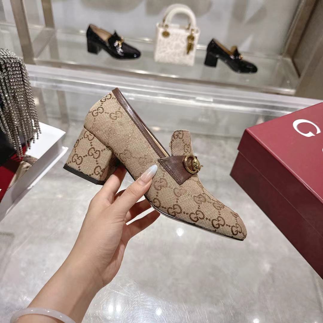 Premium Low-Cut Block Heel Loafers – Elegant Everyday Comfort Shoes