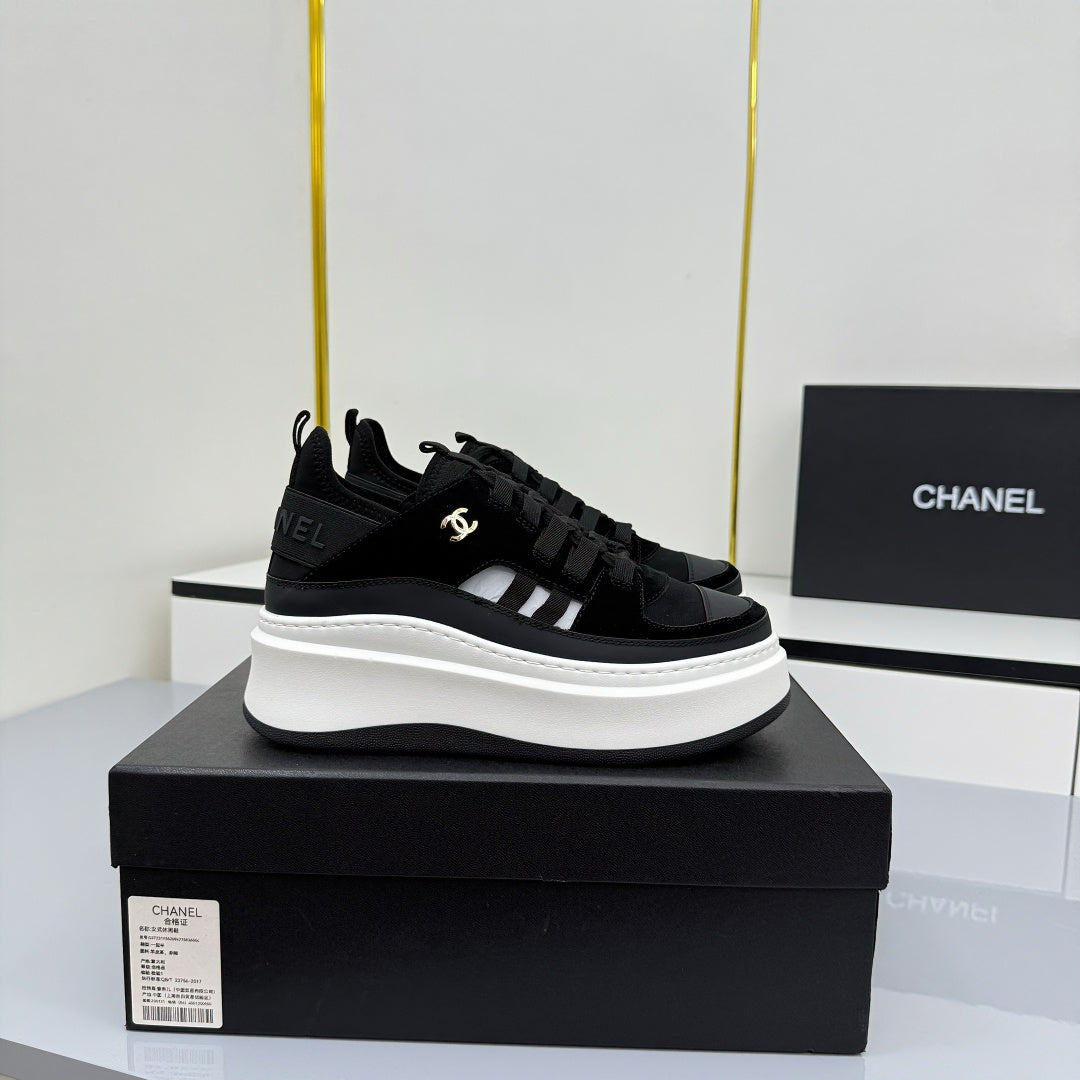 Premium Platform Casual Sneakers – Stylish Multi-Layer Designer Comfort Shoes