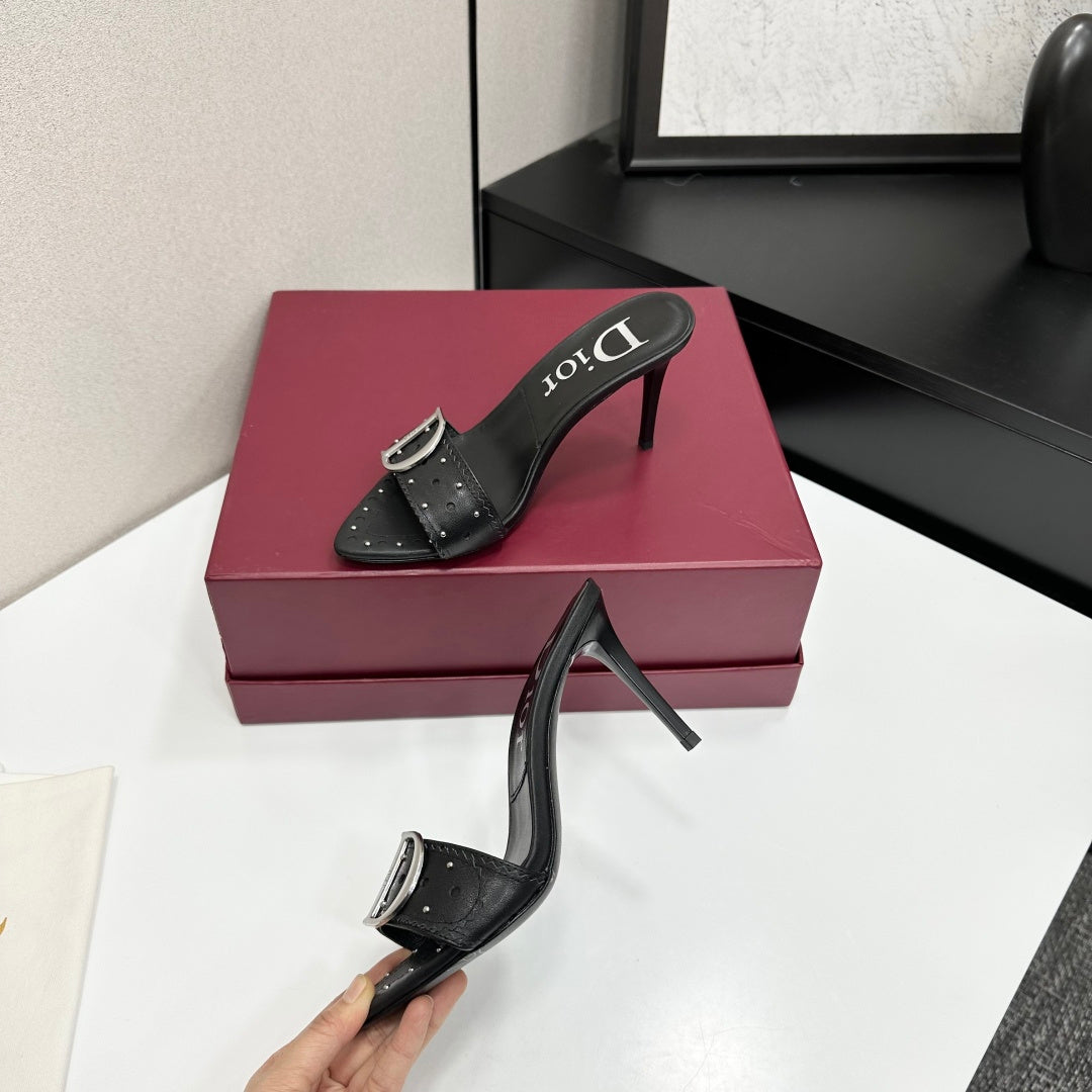 Elegant Mule Heels – Premium 8.5cm Vintage Style Fashion Heels