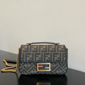 Monogram Chain Shoulder Bag – Premium Medium Baguette Style Bag