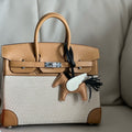 Patchwork Leather &amp; Canvas Handbag – Premium Structured Bag