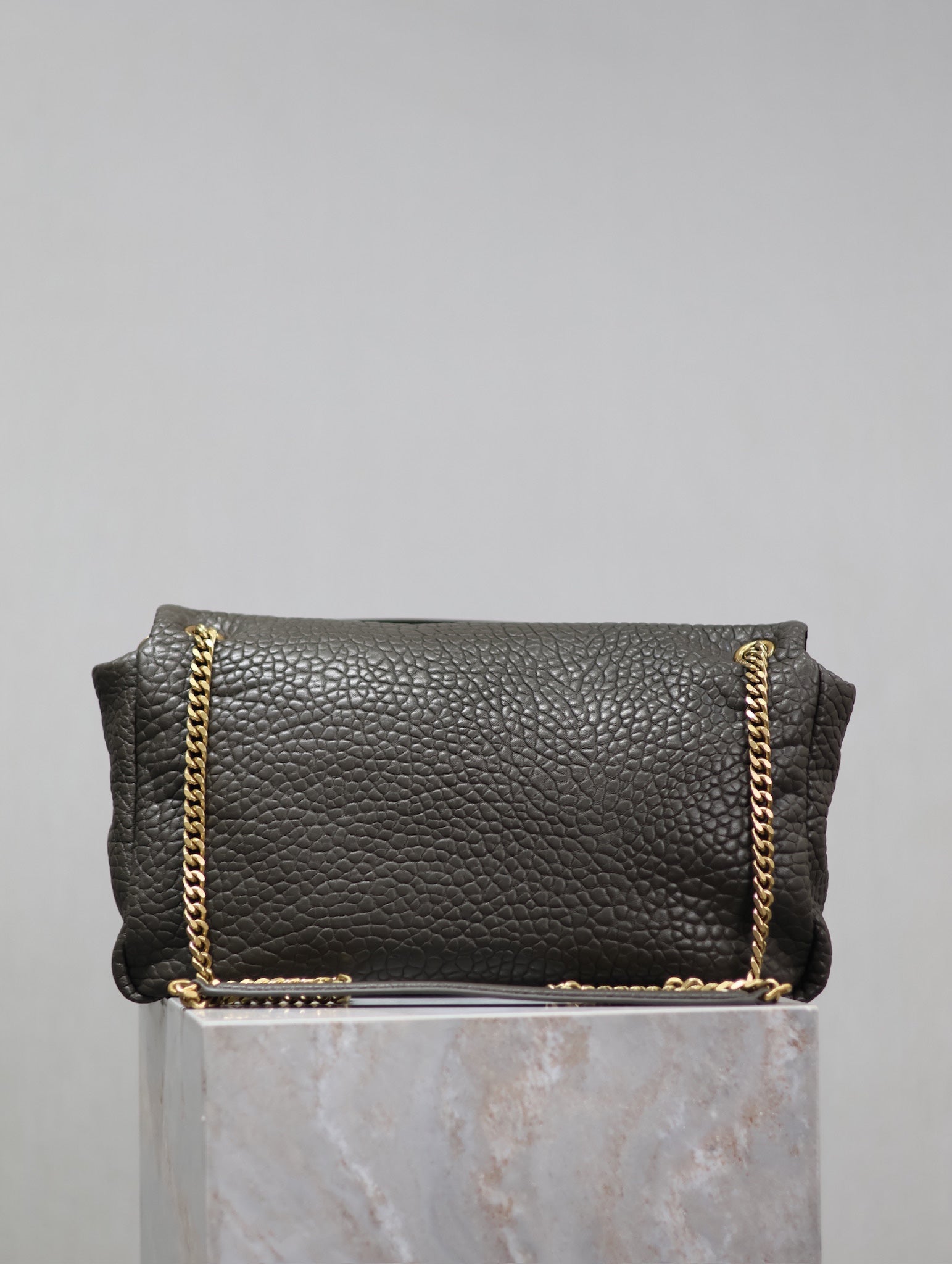 Green Suede Chain Shoulder Bag – Premium Elephant Texture Style Handbag
