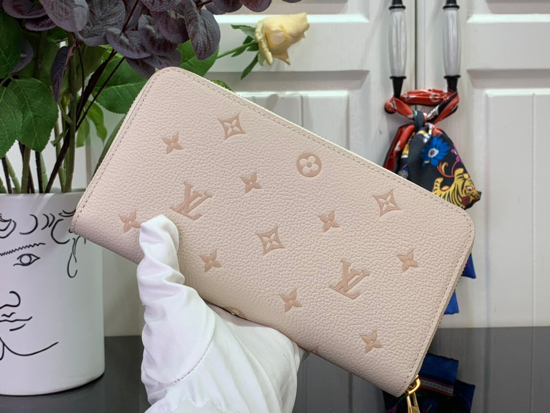 Premium Jacquard Zip Wallet – Elegant Two-Tone Leather Design