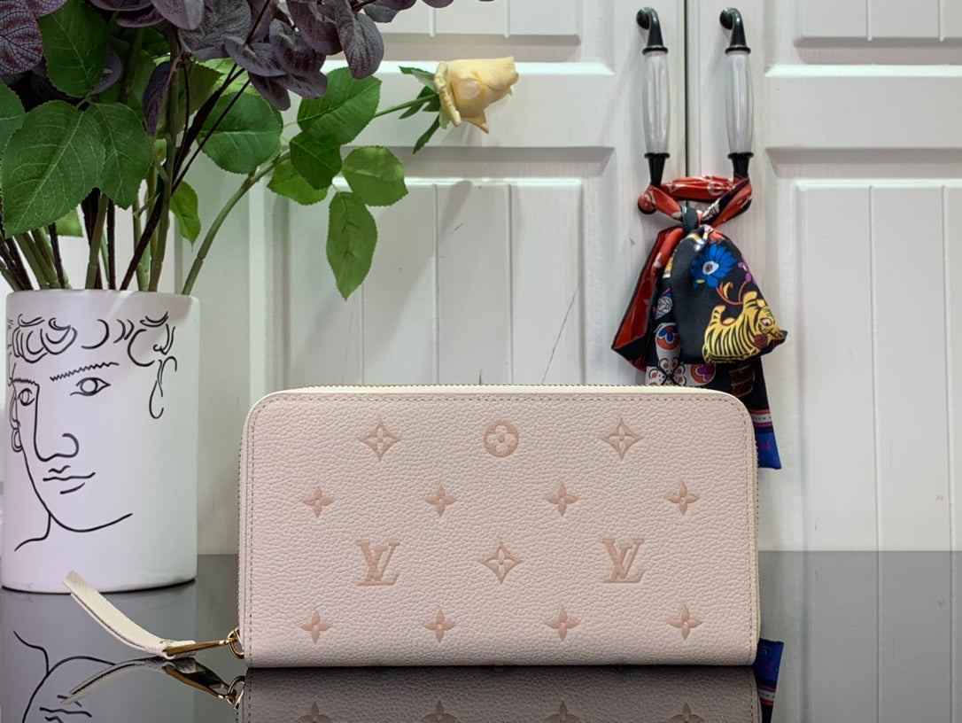 Premium Jacquard Zip Wallet – Elegant Two-Tone Leather Design
