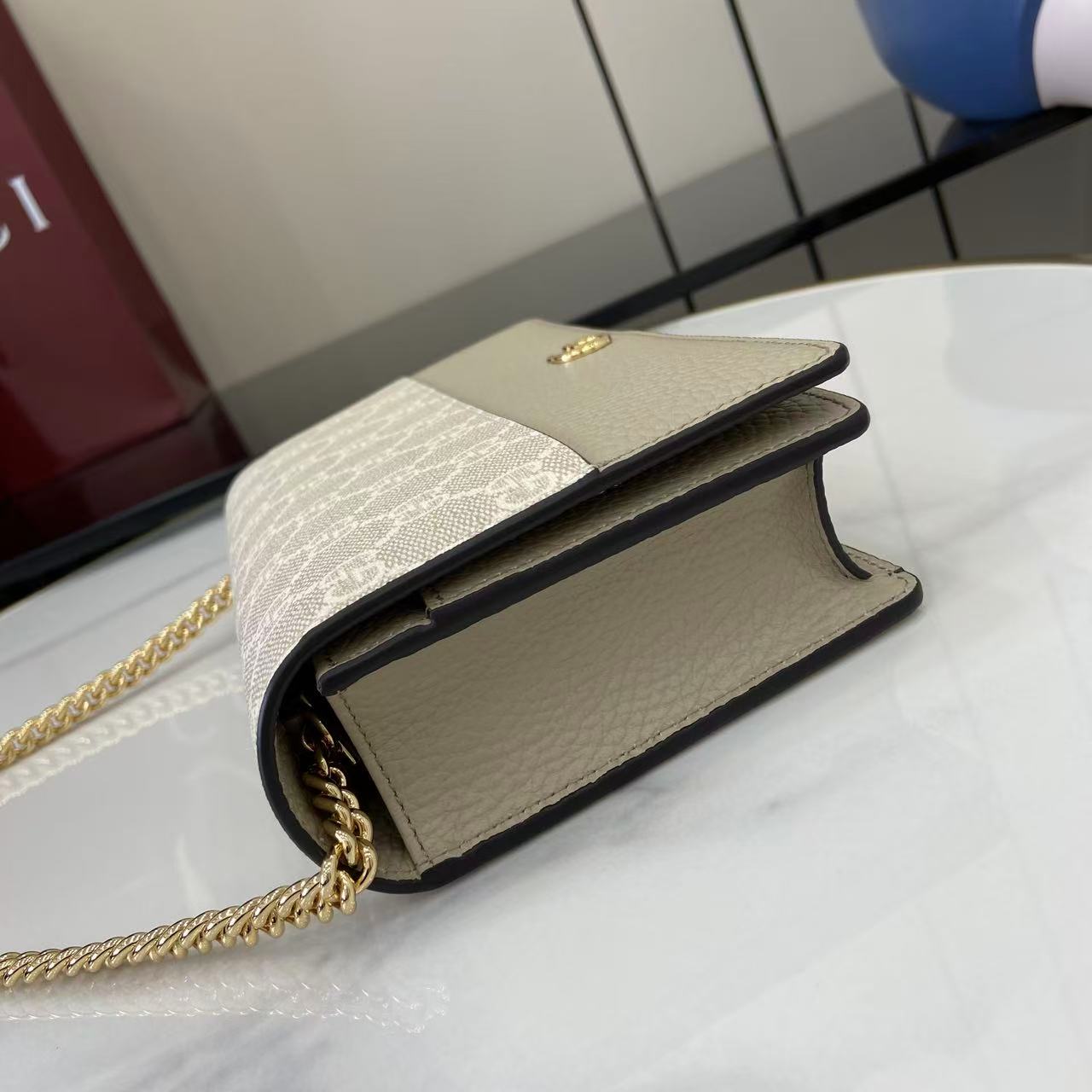 Premium Chain Wallet – Canvas &amp; Leather Mini Shoulder Bag