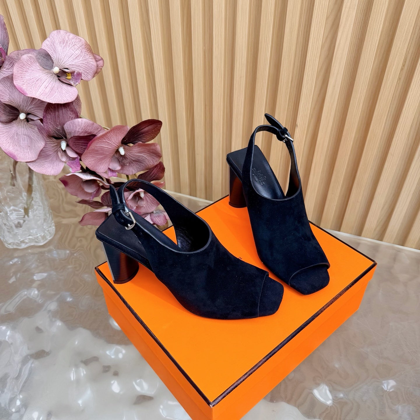 Retro Minimal Block Heel Sandals – Premium 7cm Elegant Designer Heels